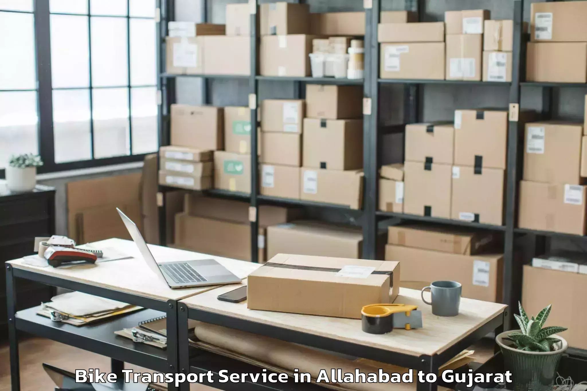 Professional Allahabad to Idar Bike Transport